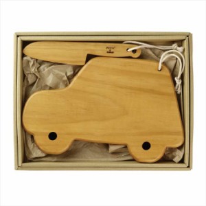 プチママン キッズウッドナイフ＆カッティングボードセット カー 木製 木のナイフ まな板 キッズ 子供用 ギフト 贈り物 プレゼント Petit