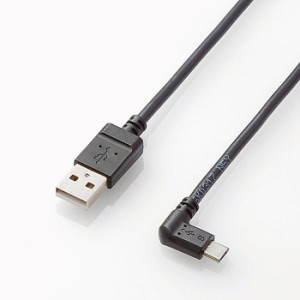 即納 代引不可 タブレット用microUSBケーブル/充電通信対応/L字/2A出力/A-microB/USB2.0/ブラック/1.2m エレコム TB-AMBXL2U12BK