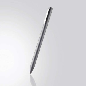 代引不可 タッチペン iPad専用 電池式アクティブタッチペン 極細 ペン先2.0mm クリップ付 スタイラス オートスリープ機能 グレー エレコ
