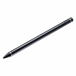 即納 代引不可 充電式 極細タッチペン 先端直径約1.5mm スタイラス 操作性 耐久性 スマホ タブレット ブラック サンワサプライ PDA-PEN46