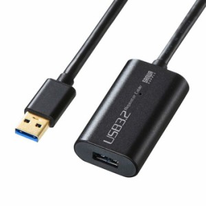 即納 代引不可 USB3.2 Gen1 延長用 リピーターケーブル ロングタイプ 5m USB延長ケーブル 超高速データ転送 ACアダプタ付属 サンワサプラ