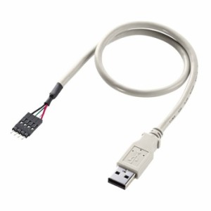 USBケーブル 0.4m マザーボード用のUSBコネクタを外付用USB Aコネクタオスに変換するケーブル サンワサプライ TK-USB1N