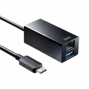 代引不可 USBハブ USB Type-Cハブ付 ギガビットLANアダプタ USB3.2/3.1/3.0対応 PD100W セルフパワー・バスパワー両対応 コンパクト ブラ