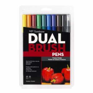 デュアルブラッシュペン ABT 10色セット プライマリー 筆ペン 細ペン ツインタイプ グラフィックマーカー アートペン トンボ鉛筆 AB-T10C