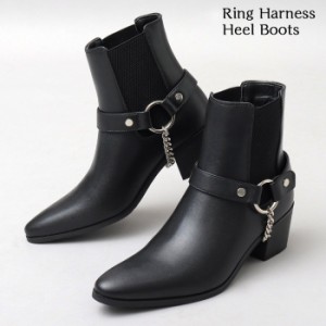 北海道・沖縄・離島配送不可 CHAIN HARNESS HEEL BOOTS ブラック メンズ 男性 シューズ 靴 ブーツ glabella GLBB-241