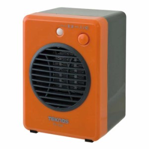 ミニセラミックファンヒーター 300W 温風 暖房 補助暖房 季節家電 コンパクト オレンジ 廊下 トイレ キッチン  テクノス TS-321