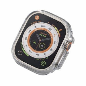 代引不可 アップルウォッチ カバー Apple Watch Ultra 49mm バンパー クリア エレコム AW-22CBPPCR