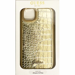 GUESS（ゲス） iPhone14 Plus クロコ調 ケース ゴールド エアージェイ GUHCP14MHGCRHD