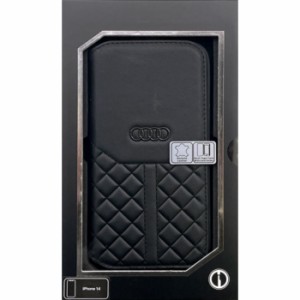 アウディ Q8 iPhone14 本革 手帳型ケース ブラック エアージェイ AU-TPUFCIP14-Q8/D1-BK