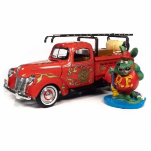 AUTOWORLD 1/18 Rat Fink 消防車 レッド/フレームス Rat Fink フィギュア付  模型 ミニカー 車 コレクション AWSS143