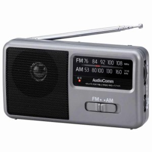 AM FM ポータブルラジオ 持ち運び 散歩 外出 アウトドア 防犯 防災 非常時 OHM RAD-F1771M