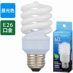 エコ電球 60形相当 732lm 昼光色 E26  蛍光灯 照明器具 電球 取替 OHM 063773