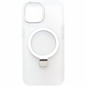 iPhone15用 磁気ワイヤレス充電対応 スタンドリング付き背面ケース クリア エアージェイ AC-P23-MRS CL
