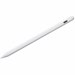 即納 代引不可 ハイブリッド充電式 極細タッチペン タブレット ペンタブ iPad 汎用 切替 ホワイト  サンワサプライ PDA-PEN58W