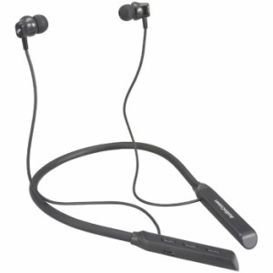 ワイヤレスネックイヤホン 軽量&重低音 Bluetooth ダイナミック型 口径10mm 連続再生最大10時間 ブラック  OHM HP-W218N