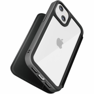 iPhone 14 iPhone 13 6.1インチ 用 手帳型 ガラス フリップ ケース カバー ブラック PGA PG-22KGF01BK