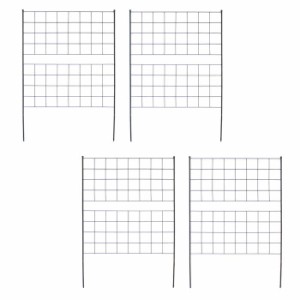 北海道・沖縄・離島配送不可 代引不可 フェンス アイアンフェンス 高さ126cm 4枚組 スチール 格子状 グリーンフェンス ローズフェンス 庭