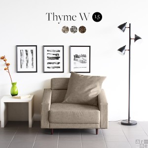 ソファ モダンソファー 一人掛け 1p おしゃれ 一人 ソファー シンプル 北欧 1人掛け 布 グレー リビングソファ Thyme W 1.5P