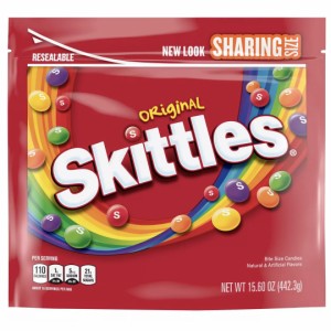 Skittles スキトルズ フルーツキャンディー オリジナル シェアリングサイズ 442.3g（15.6oz）