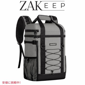 ZAKEEP バックパッククーラー 36缶 多機能 防漏 グレー クーラーバッグ 保温 保冷 Multifunctional Leakproof Cooler Backpack 36 Cans G