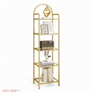 Hzuaneri ジュアネリ 5段棚 Bookcase Bookshelf ガラスブックシェルフ 本棚 インテリア Tempered Glass Bookshelves