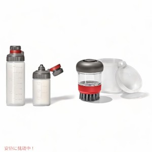 オクソー OXO アウトドア用 耐水スクイーズボトルとディッシュブラシのセット Outdoor Leakproof Squeeze Bottle Dispensing Dish Brush