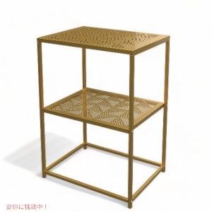 Yusong 寝室・リビング用の小さなサイドテーブル ゴールド Small End/Side Table for Small Spaces