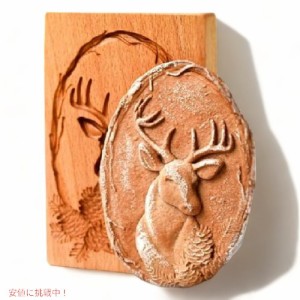 木製クッキーカッター プレス型 DIY ベーキングツール トナカイ Wooden Cookie Molds Wooden Kitchen Cookie Cutter REINDEER