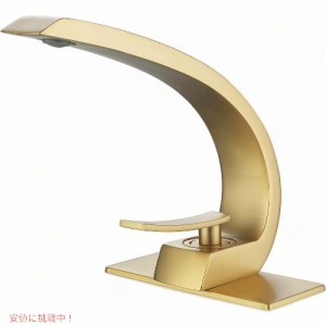 HMEGAO 黄金の浴室用水栓 蛇口 Bathroom Faucet Brushed Gold Single Handle Bathroom Sink Faucet