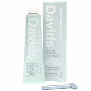 Davids Premium Natural Toothpaste PEPPERMINT 5.25oz / プレミアム ナチュラル 歯磨き粉 フッ素＆SLSフリー ペパーミント 149g