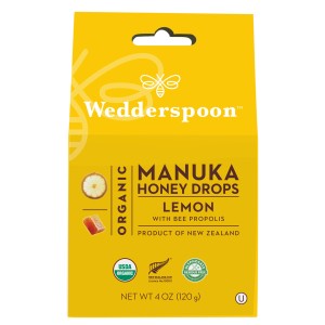 Wedderspoon ウェダースプーン オーガニックマヌカハニードロップス [レモン with ビープロポリス] 4 oz (120 g)