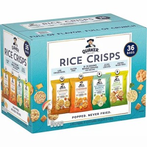 Quaker クエーカー ライスクリスプ 36個入り バラエティパック ライスケーキ 玄米 とうもろこし Rice Crisps Variety Pack