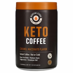 RAPIDFIRE ケトコーヒー キャラメルマキアート 15杯分 225g / 7.93oz インスタントコーヒー ミディアムロースト Ketogenic Coffee