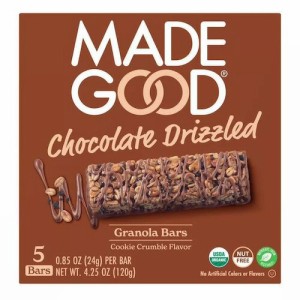 MadeGood グラノーラバー クッキークランブル チョコレートドリズル 24g x 5個入り オーガニック ビー chocolate drizzled Granola Bars