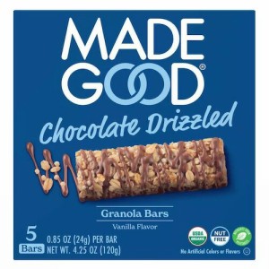 MadeGood グラノーラバー バニラ チョコレートドリズル 24g x 5個入り オーガニック ビー chocolate drizzled Vanilla Granola Bars