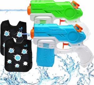 ウォーターガン＆アクティベートベストセット（2セット） 子供用 Toyard 水遊び 水鉄砲 おもちゃ 夏
