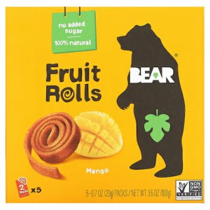 BEAR フルーツロール マンゴー味 5個入り 3.5 oz (100 g) ロール状にしたお菓子はフルーツロールアップだけじゃない！