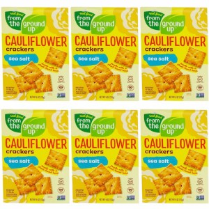 [6箱セット] From the Ground Up Cauliflower Crackers Sea Salt - 4oz/ フロムザグラウンドアップ カリフラワー クラッカー [シーソルト