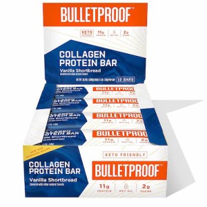 ブレットプルーフ コラーゲンプロテインバー バニラショートブレッド味 12個入り プロテイン11g MCTオイル Bulletproof Collagen Protein