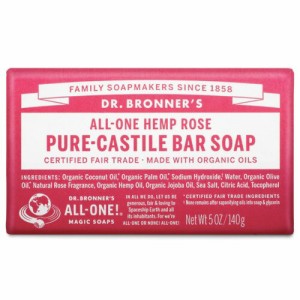 ドクターブロナー マジックソープバー ローズ 140g Dr. Bronner’s カスティール石鹸 固形石けん バーソープ Castile Bar Soap 5oz