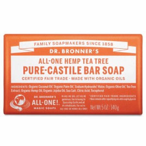 ドクターブロナー マジックソープバー ティーツリー 140g Dr. Bronner’s カスティール石鹸 固形石けん バーソープ Castile Bar Soap 5oz