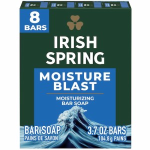 Irish Spring アイリッシュスプリング デオドラントソープ 男性用 [ブラスト] 104.8g x 8個入り Bar Soap for Men, Moisture Blast Deodo