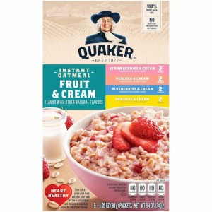 Quaker クエーカー インスタント オートミール フルーツ＆クリーム 8袋入り バラエティパック Fruit & Cream Instant Oatmeal Variety