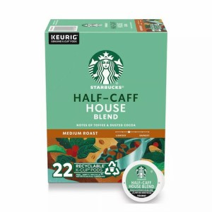 キューリグ Ｋカップ スターバックス ハーフカフ ハウスブレンド 22個 Keurig Starbucks Coffee K-Cups Half-Caff House Blend