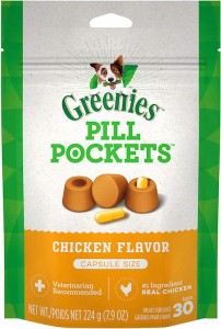 Greenies Pill Pockets for Dogs Chicken Capsule Size 7.9oz / グリニーズ ピルポケット 犬用 投薬補助のオヤツ [カプセルサイズ（ラー