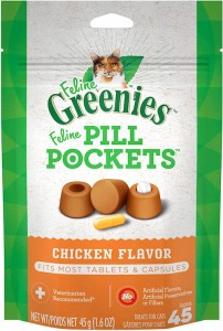 GREENIES FELINE Pill Pockets Cat Treats, Chicken Flavor 1.6oz / グリニーズ ピルポケット 猫用 投薬補助 タブレット・カプセル用 [チ