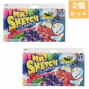 【2個セット】Mr. Sketch Scented Water Based Markers Assorted Colors, 12color / ミスタースケッチ 香り付き 水性マーカーペン 12色入