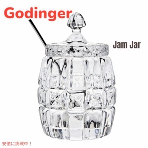 ジャム瓶 フタ付き スプーン付き クリスタル製 保存瓶 保存容器  Godinger Jam Jar With Serving Spoon