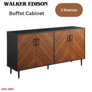 ウォーカーエディソン Walker Edison キーモダン ブックマッチ ビュッフェ 収納キャビネット 58インチ ブラック Caye Modern Bookmatch B