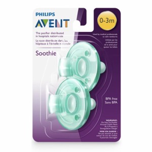 Philips AVENT Soothie Pacifier 0-3m Green 2pcs / フィリップス アヴェント 赤ちゃん用おしゃぶり 0-3か月用 [グリーン] 2個入り